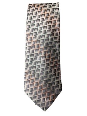 100% Silk Tie Joseph Feiss Copper Silver Gray NWT Prom Wedding Homecoming